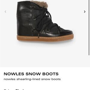 Isabel Marant women Black Snow Boots with Shearling